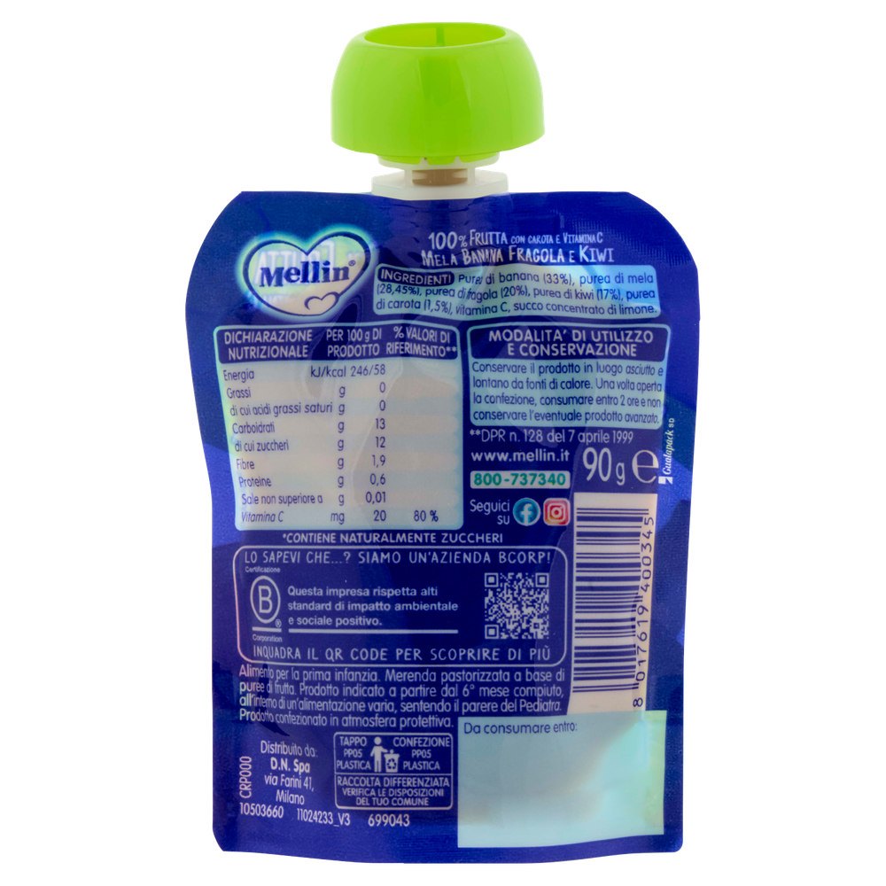 Pouch 100% Fragola E Kiwi Mellin - Foto 3