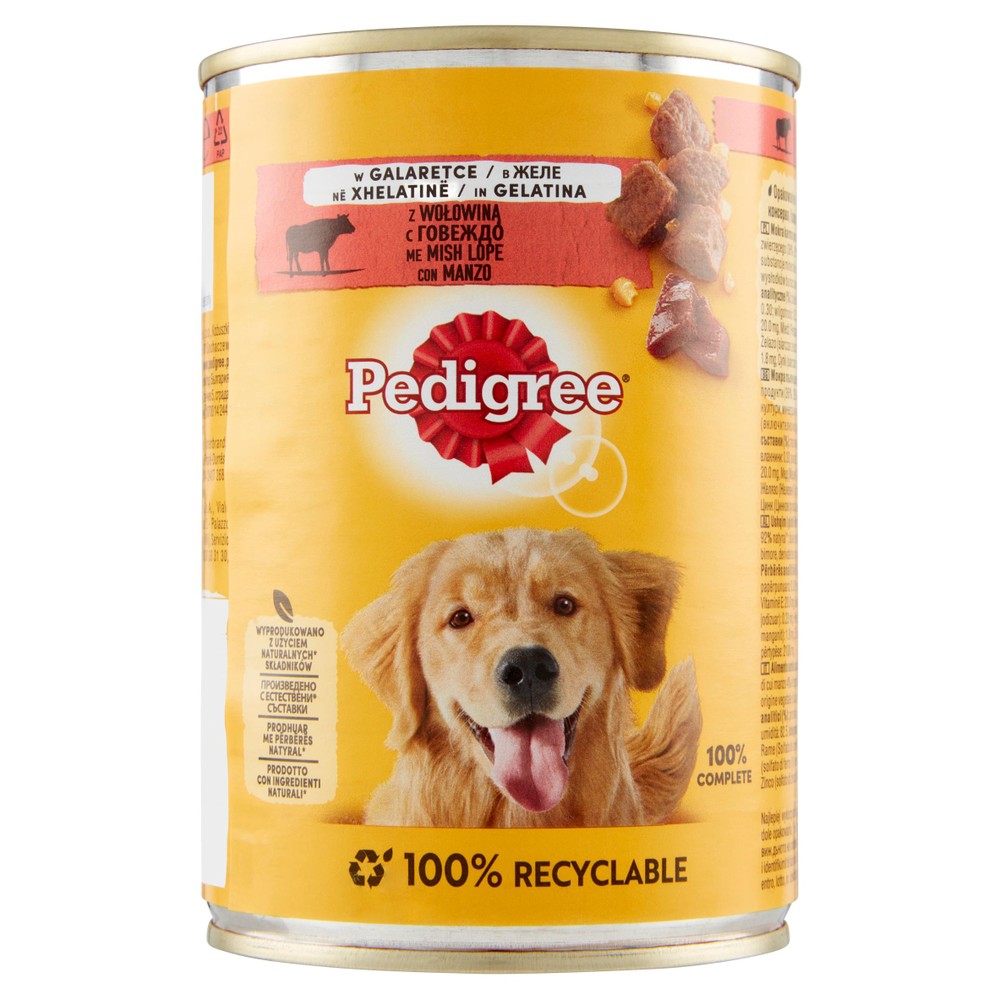 Alimento Umido Per Cani In Gelatina Al Manzo Pedigree
