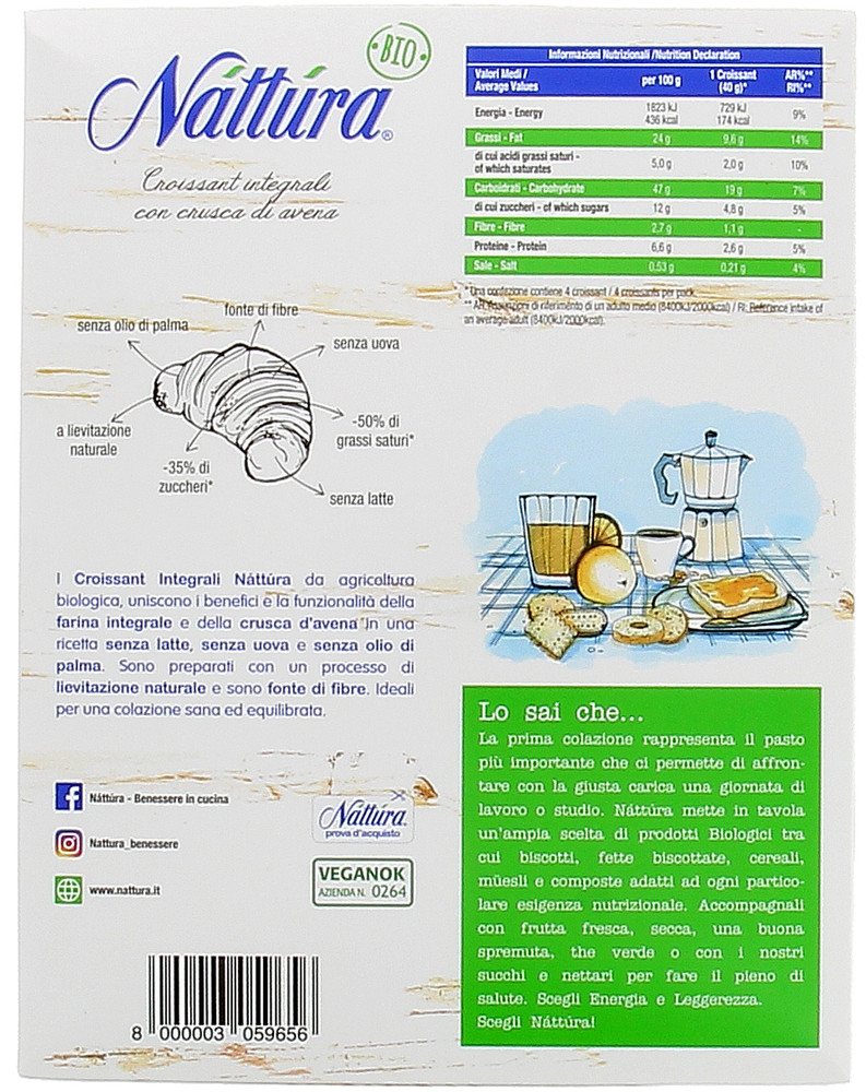 Avena istantanea 100% integrale - Nattura Sport