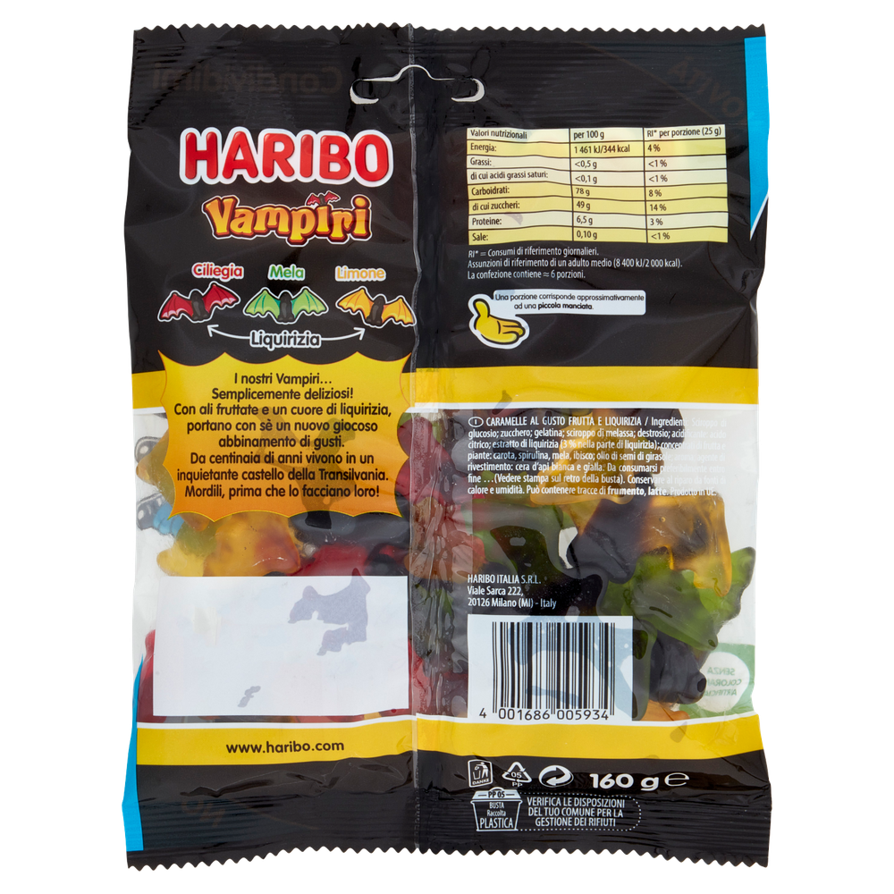 Caramelle Gommose Vampiri Ai Gusti Frutta E Liquirizia Haribo - Foto 3
