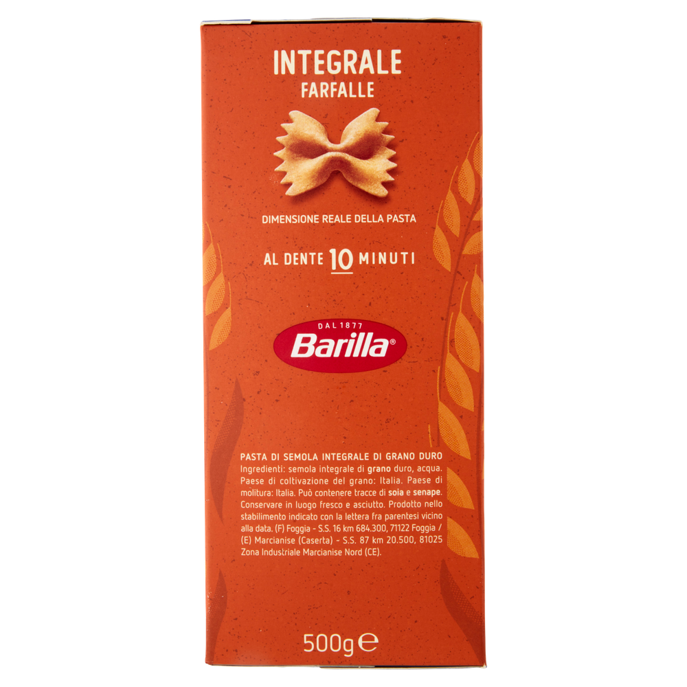 Pasta Farfalle Integrali 100% Grano Integrale Barilla - Foto 2