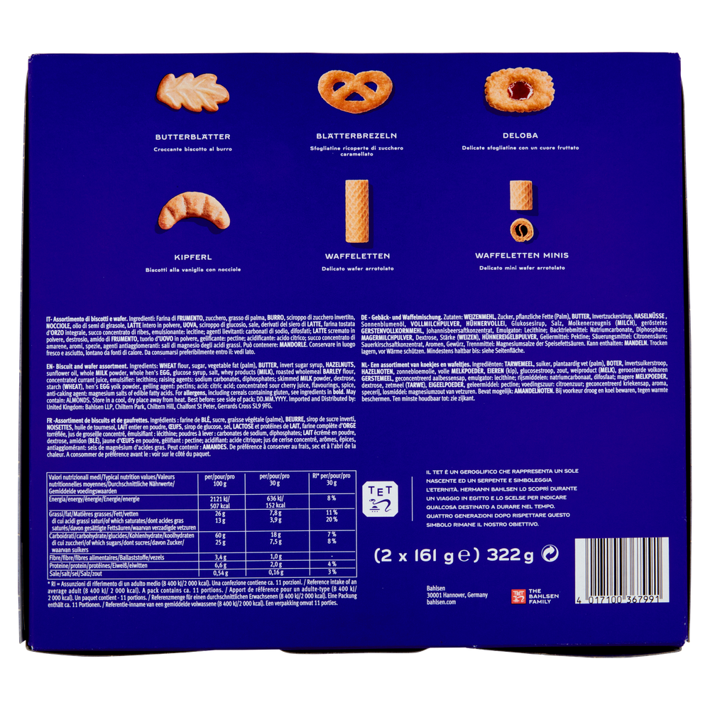 Assortimento Di Biscotti E Wafer Caroline Collection 2x161g Bahlsen - Foto 3