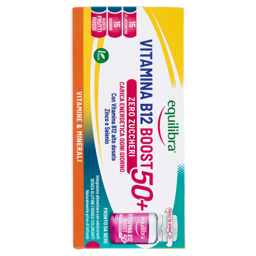 Equilibra Vitamina B12 Boost 50+ Zero Zuccheri 15 Flaconcini - Foto 2