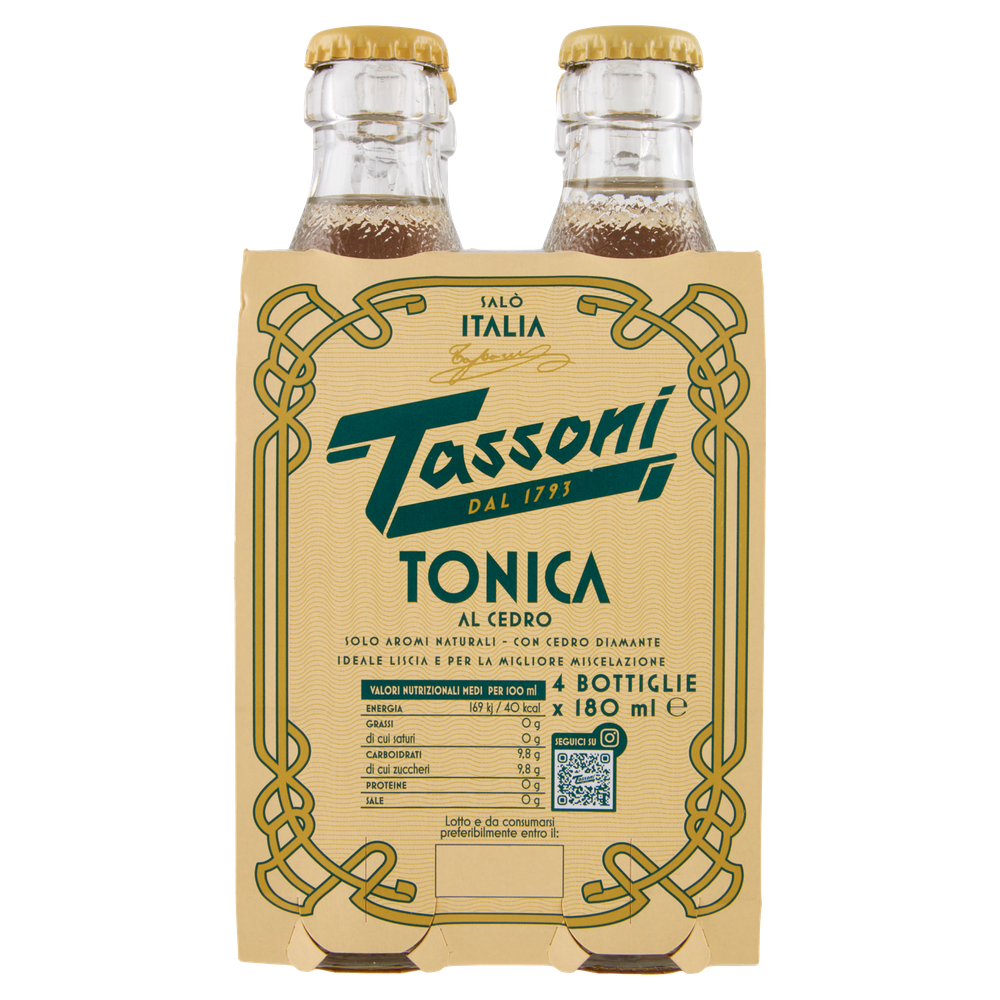 Acqua Tonica Al Cedro Tassoni 4 Da Cl.18 Cad.