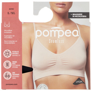 Brassiere Microfibra Elasticizzata Senza Cuciture L/Xl Nero Pompea - Foto 1