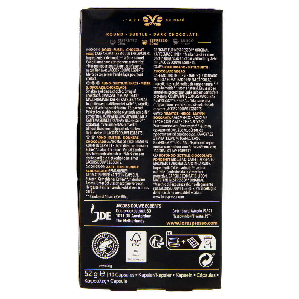 Caffè Espresso Chocolat Capsule Per Nespresso 10pz L'or - Foto 3