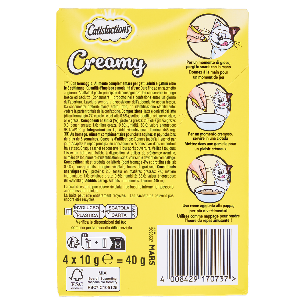 Catisfactions Creamy Formaggio 4x10g - Foto 3