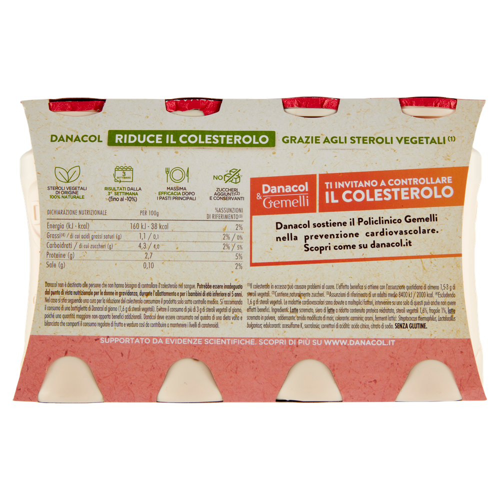 Yogurt Da Bere Riduce Il Colesterolo Fragola 8x100g Danacol - Foto 3
