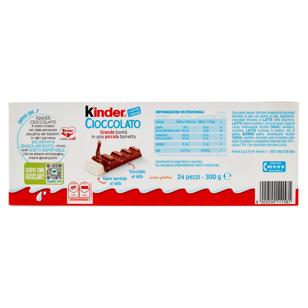 Barrette Kinder Cioccolato Al Latte 24x12,5g Kinder - Foto 3