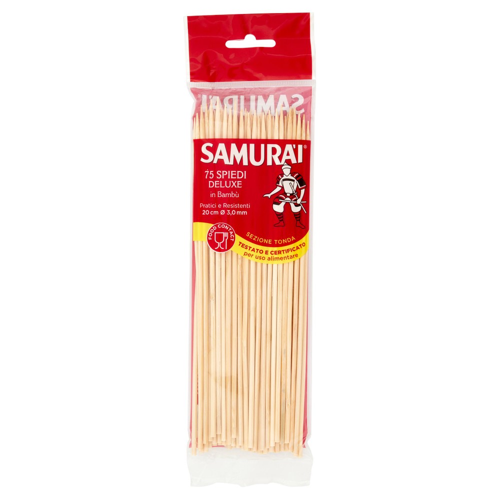 Spiedi Deluxe Tondi In Legno Di Bambu' Samurai Cm.20 - Foto 1