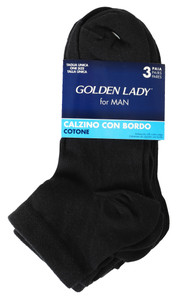 3 Calze Corte Con Bordo Uomo Taglia Unica Blu Golden Lady - Foto 1