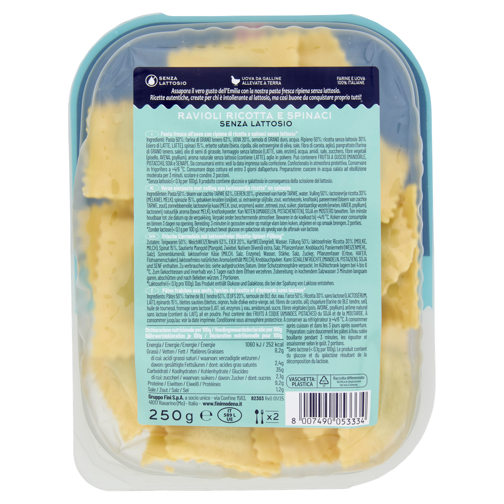 Ravioli Ricotta E Spinaci Senza Lattosio Fini - Foto 3