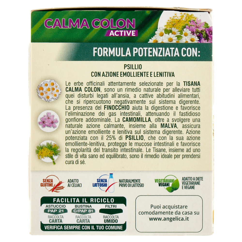 Tisana Calma Colon Con Erbe Officinali Gluten Free 18x1,8g L'angelica - Foto 2