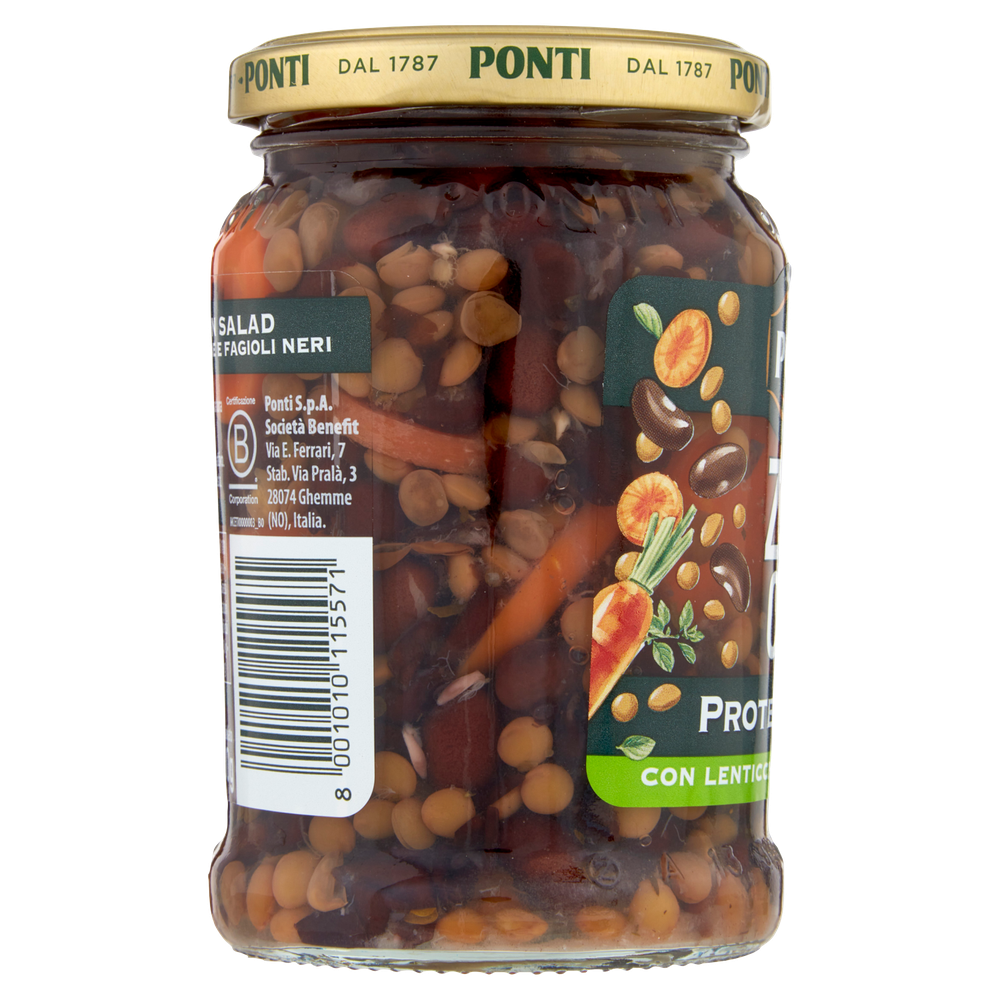 Condimento Protein Salad Con Lenticchie E Fagioli Neri Zero Olio Ponti - Foto 2