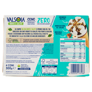 Valsoia Bonta' E Salute Cono Zero Zuccheri Cacao E Nocciole 4x75g - Foto 3