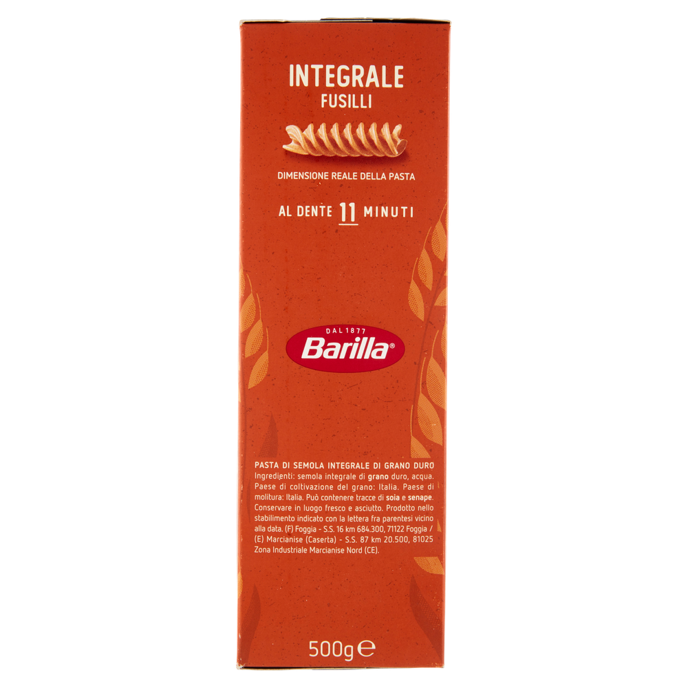 Pasta Fusilli Integrali 100% Grano Italiano Barilla - Foto 2