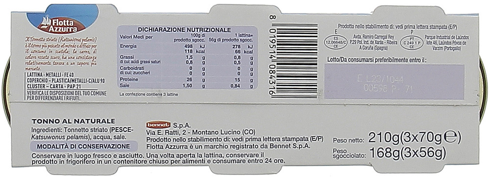 Tonno Al Naturale 3x70g Flotta Azzurra - Foto 3