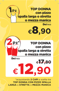 Maglia Donna Spalla Stretta Con Pizzo 3 Nero Delinea