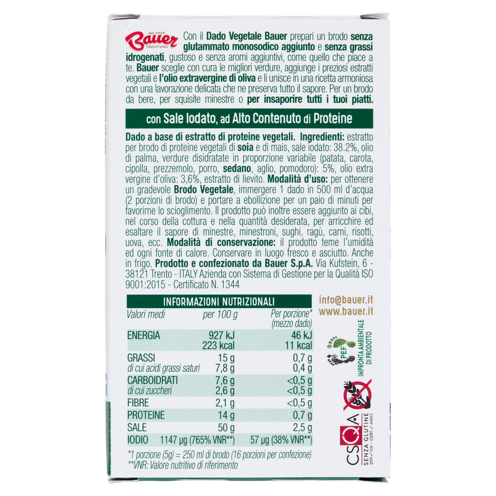 Dadi Per Brodo Vegetali 8x10g Bauer - Foto 3