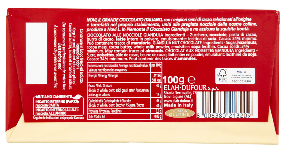 Tavoletta Di Cioccolato Gianduja Alle Nocciole Novi - Foto 3