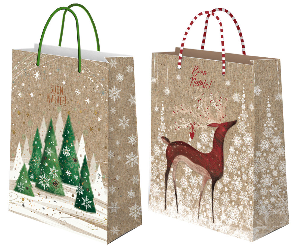 Sacchetto Kraft Natale - Foto 1