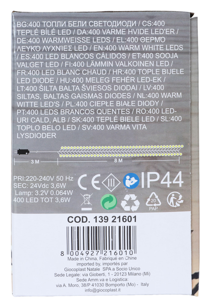 400 Led Bianco Caldo Cavo Scuro Con Giochi Luce - Foto 2