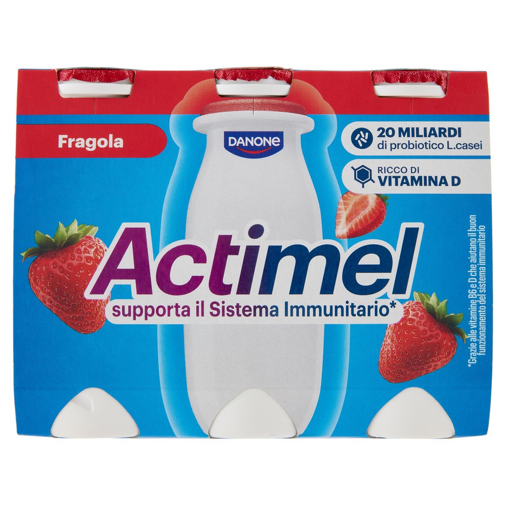 Yogurt Da Bere Ricco Di Vitamine Alla Fragola 6x100ml Actimel - Foto 1