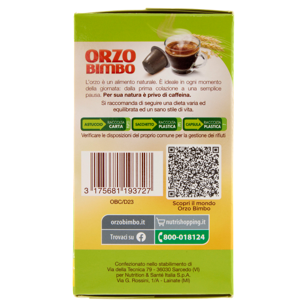 Capsule Orzo Al 100% Compatibili Nespresso 10pz Orzo Bimbo - Foto 2