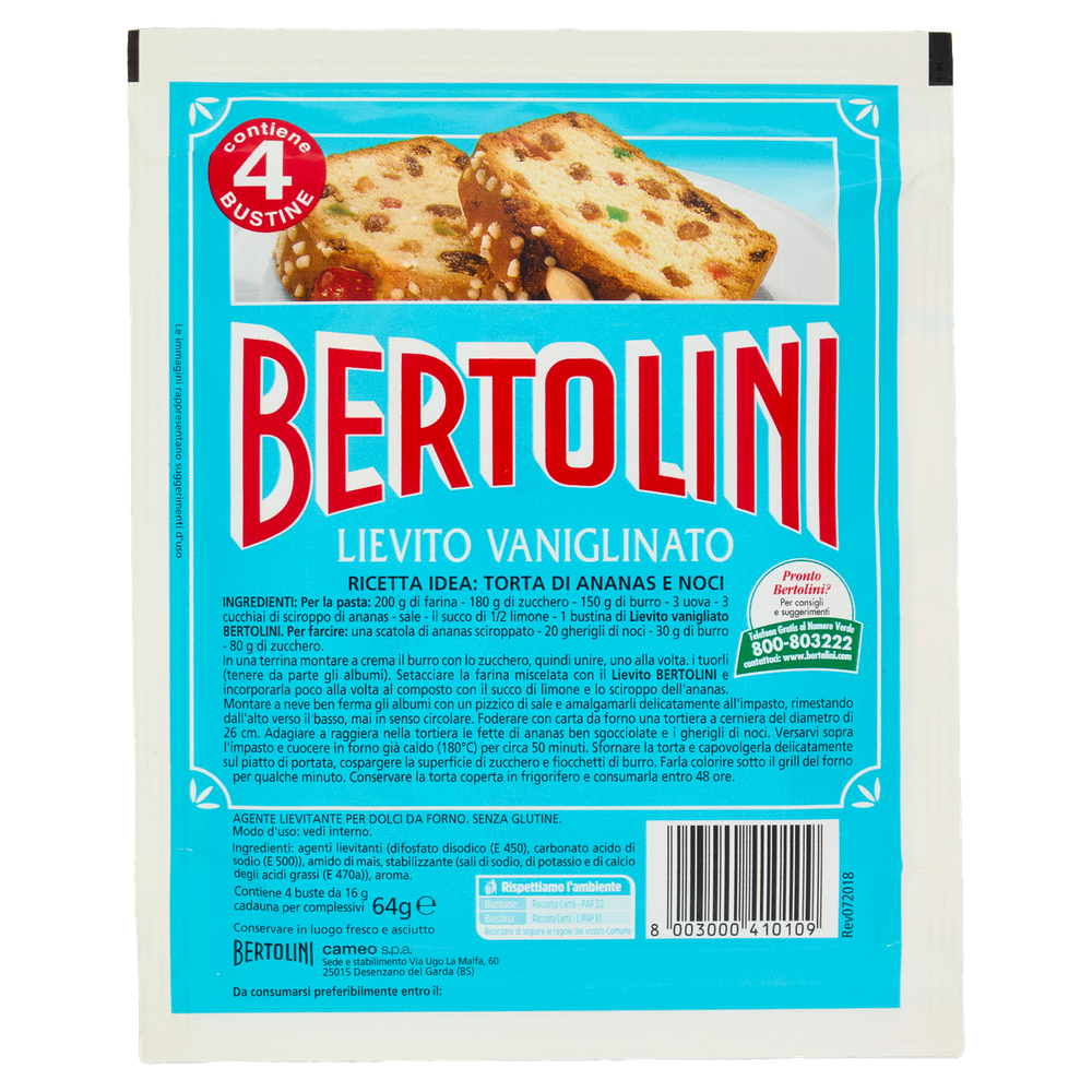 Lievito Vaniglinato Per Dolci 4x16g Bertolini - Foto 3