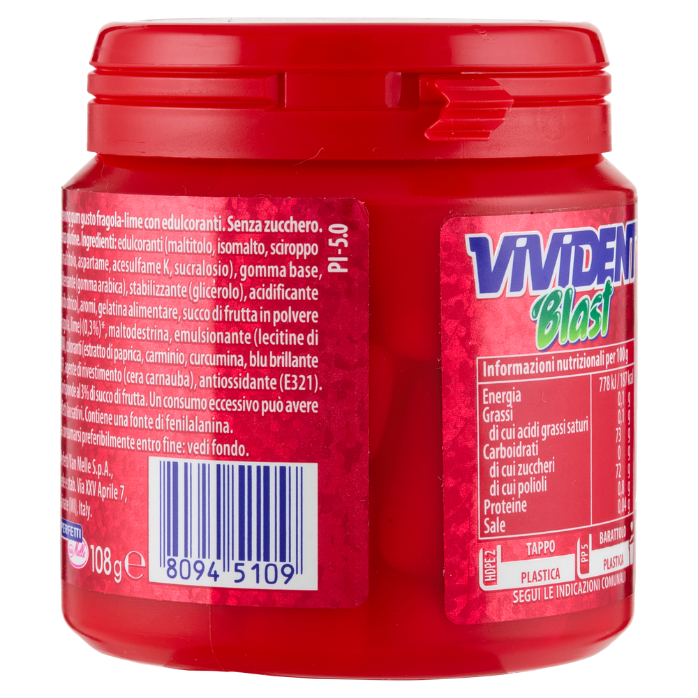 Chewing Gum Fruit Blast Alla Fragola E Lime Senza Zucchero Vivident - Foto 3
