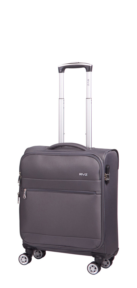 Trolley In Poliestere Grigio 55hx40x20, 4 Ruote Doppie Piroettanti - Foto 1