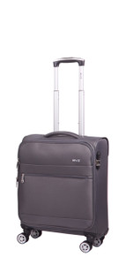 Trolley In Poliestere Grigio 55hx40x20, 4 Ruote Doppie Piroettanti - Foto 1