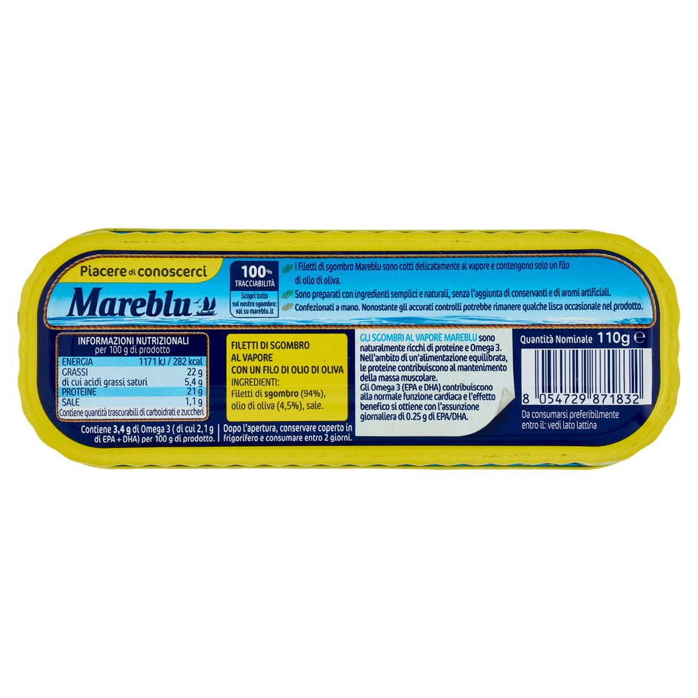 Filetti Di Sgombro Delicatamente Al Vapore In Olio D'oliva Mareblu - Foto 3