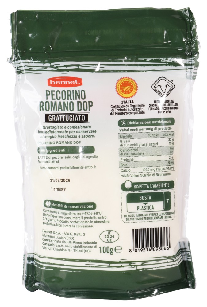 Pecorino Romano Dop Grattugiato Bennet - Foto 2