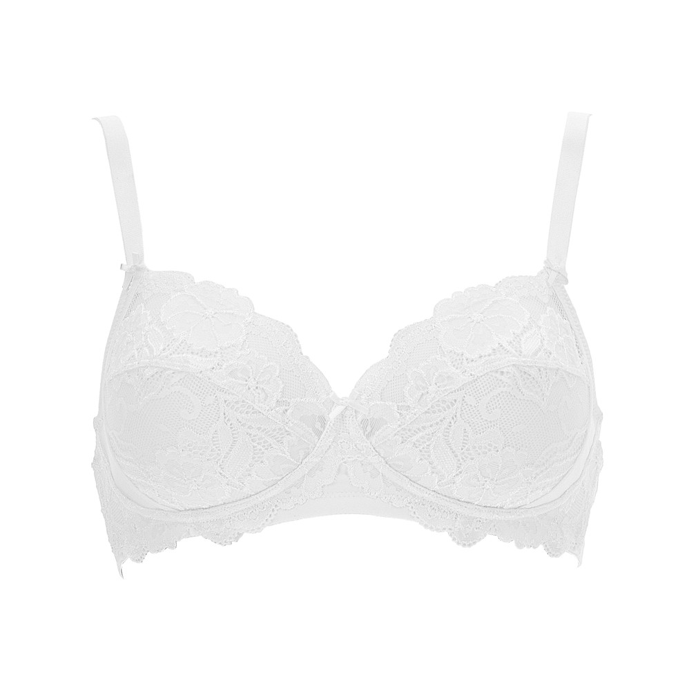 Reggiseno Senza Ferretto In Morbido Pizzo Coppa C 7 Bianco Lepel - Foto 1