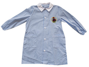 Grembiule Asilo Bambino 4 Anni Vichy Azzurro Ricamo Spiderman - Foto 1