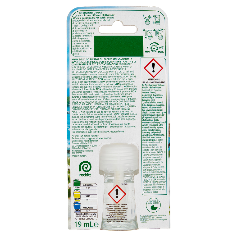 Ricarica Per Diffusore Elettrico Deoambiente Soffice Cotone Air Wick - Foto 3