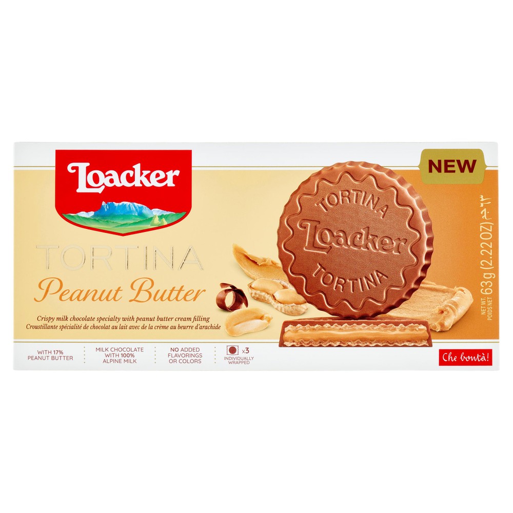 Tortina Wafer Al Cioccolato Al Latte E Crema Di Arachidi 3x21g Loacker - Foto 1