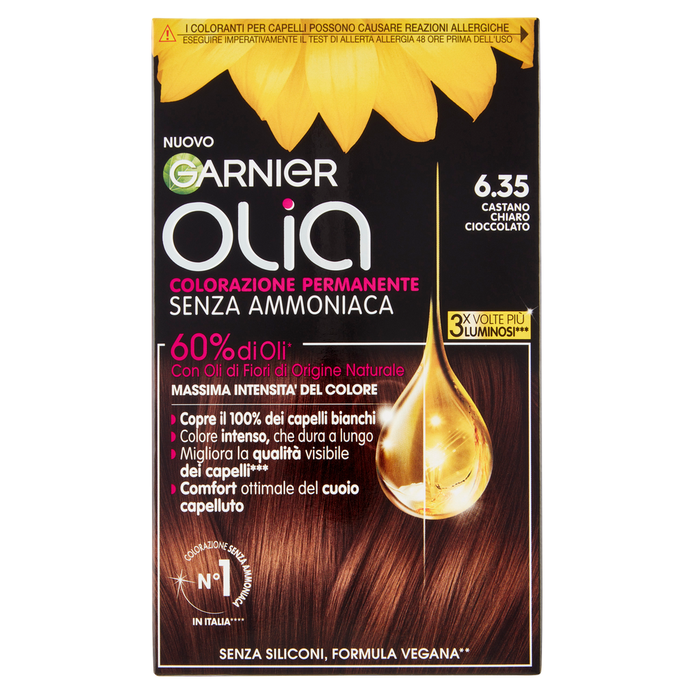 Colorazione Capelli 6.35 Castano Chiaro Cioccolato Olia Garnier - Foto 1