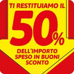 Ti restituiamo il 50% in buoni sconto