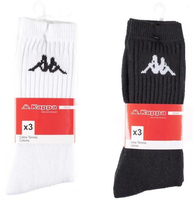 Calze Tennis Uomo 39/41 Bianco O Nero Conf Da 3 Kappa - Foto 1