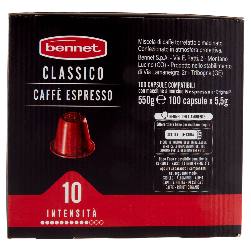 Caffè Espresso Capsule Compatibili Con Nespresso 100pz Bennet - Foto 2