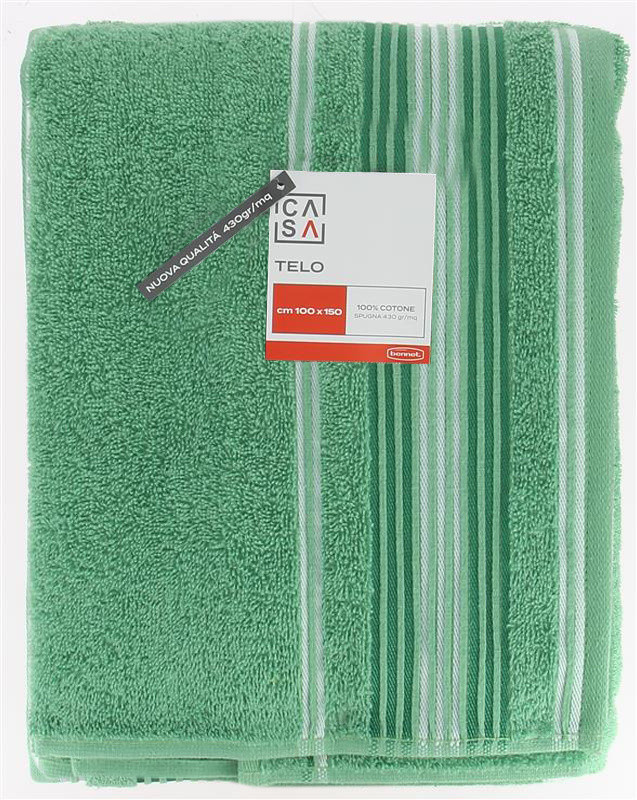 Telo Spugna Bordo Jacquard Cm100x150 Verde Casa - Foto 1