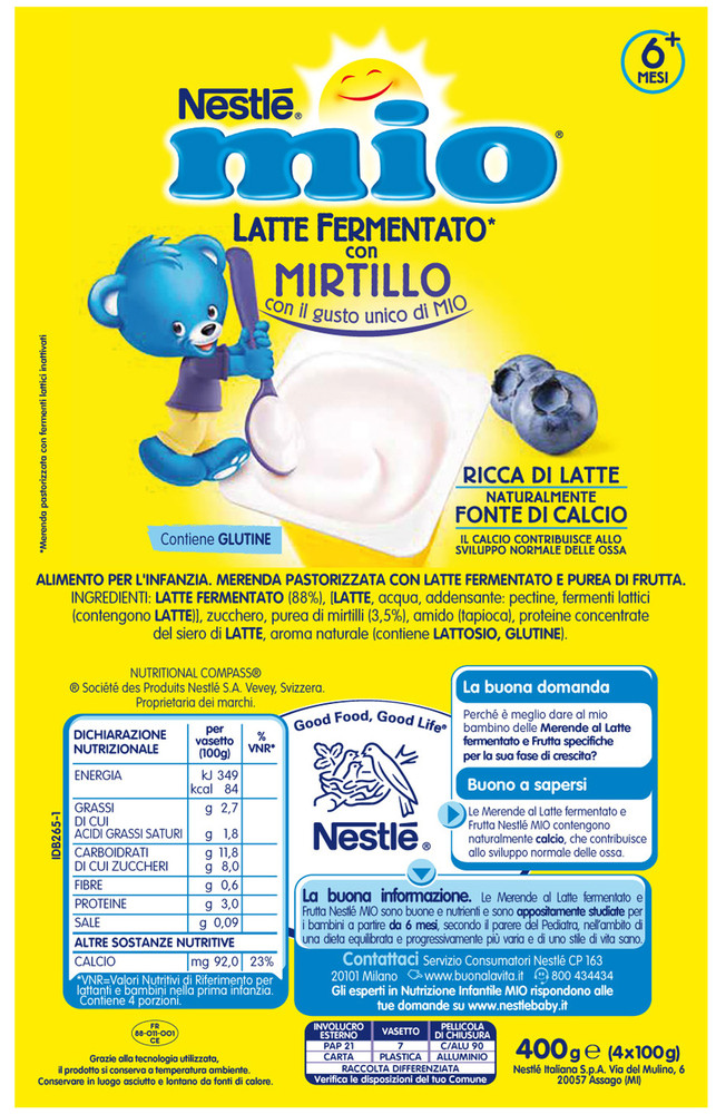 Merenda Latte Fermentato Gusto Mirtillo Nestle' Mio - Foto 2