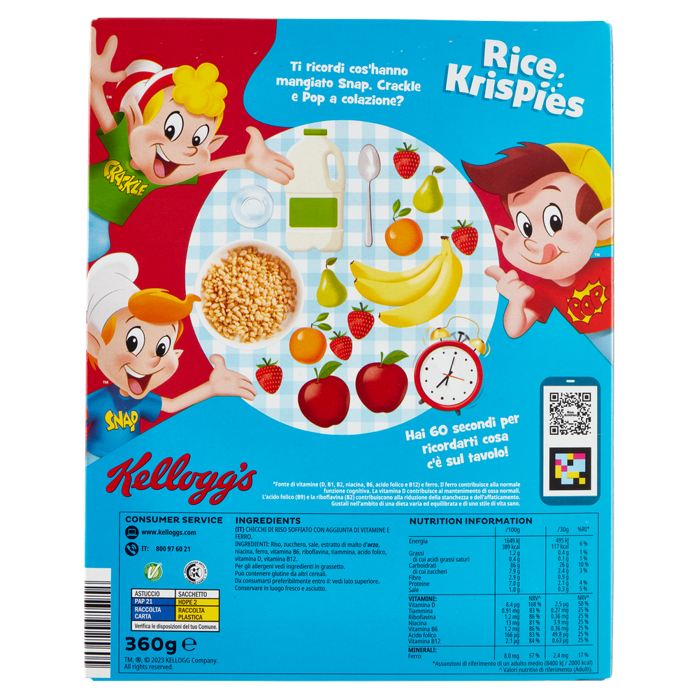 Cereali Rice Krispies Con Riso Soffiato, Vitamine E Ferro Kellogg's - Foto 3