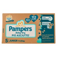 Pannolini Babydry Pentapack Junior Taglia 5 (11-25 Kg) Pampers