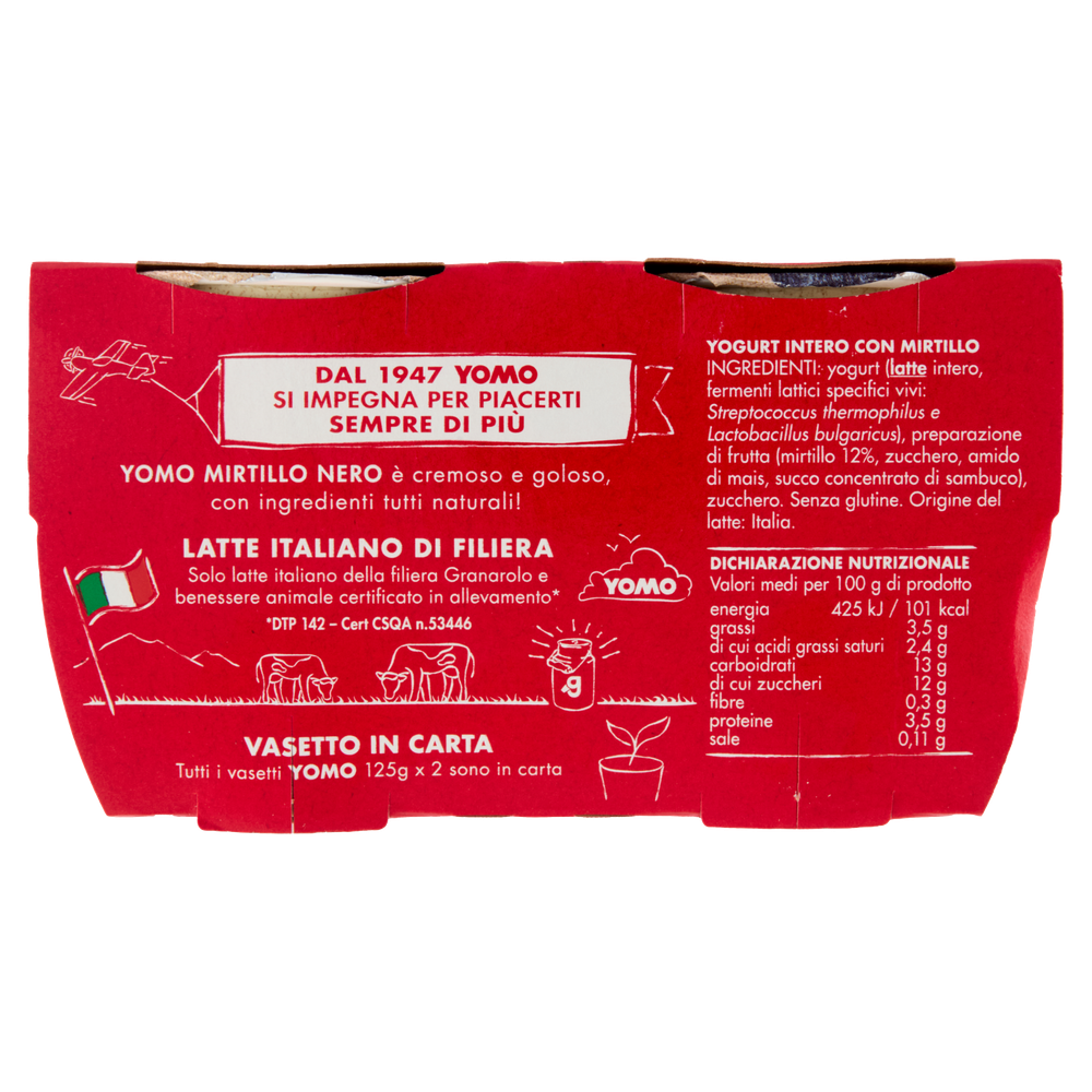 Yogurt Yomo Mirtilli Neri 2 Da Gr.125