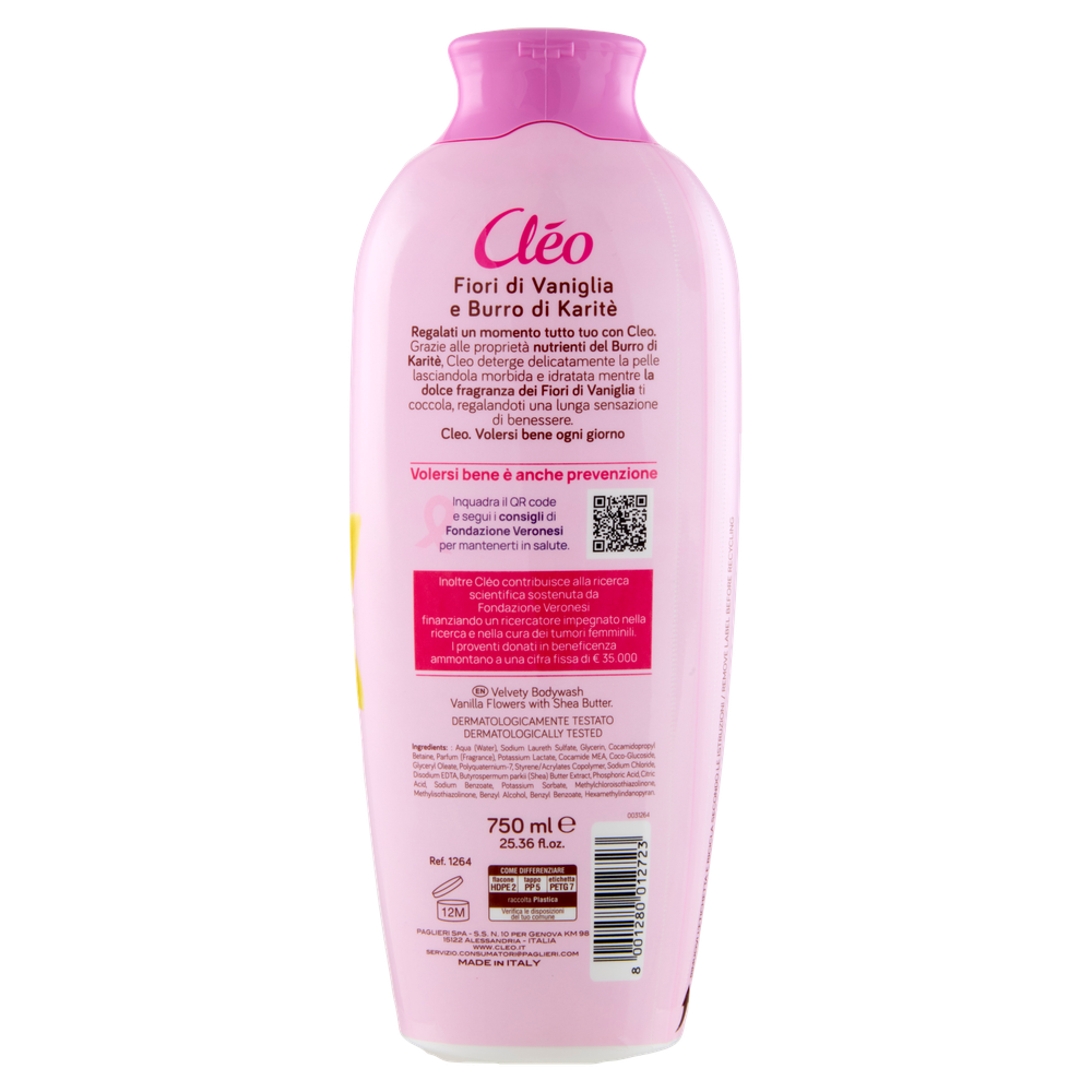 Bagno Fiori Di Vaniglia E Burro Di Karite'750ml Cleo - Foto 3