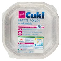 Piatti Fondi Monouso In Alluminio Cuki Cm . 20 x 20 Conf . Da 15 Piatti Fondi Monouso In Alluminio Cuki Cm . 20 x 20 Conf . Da 15