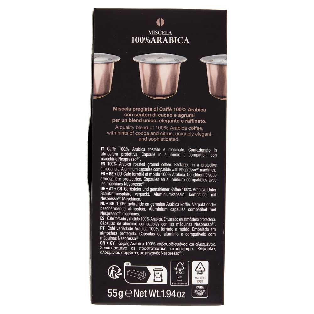 Caffè Top Miscela 100% Arabica Capsule Per Nespresso 10pz Pellini - Foto 3